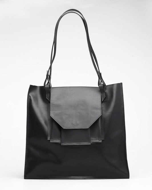 slouchy soft black leather designer tote bag. magyar egyedi fekete puha bőr táska, válltáska.