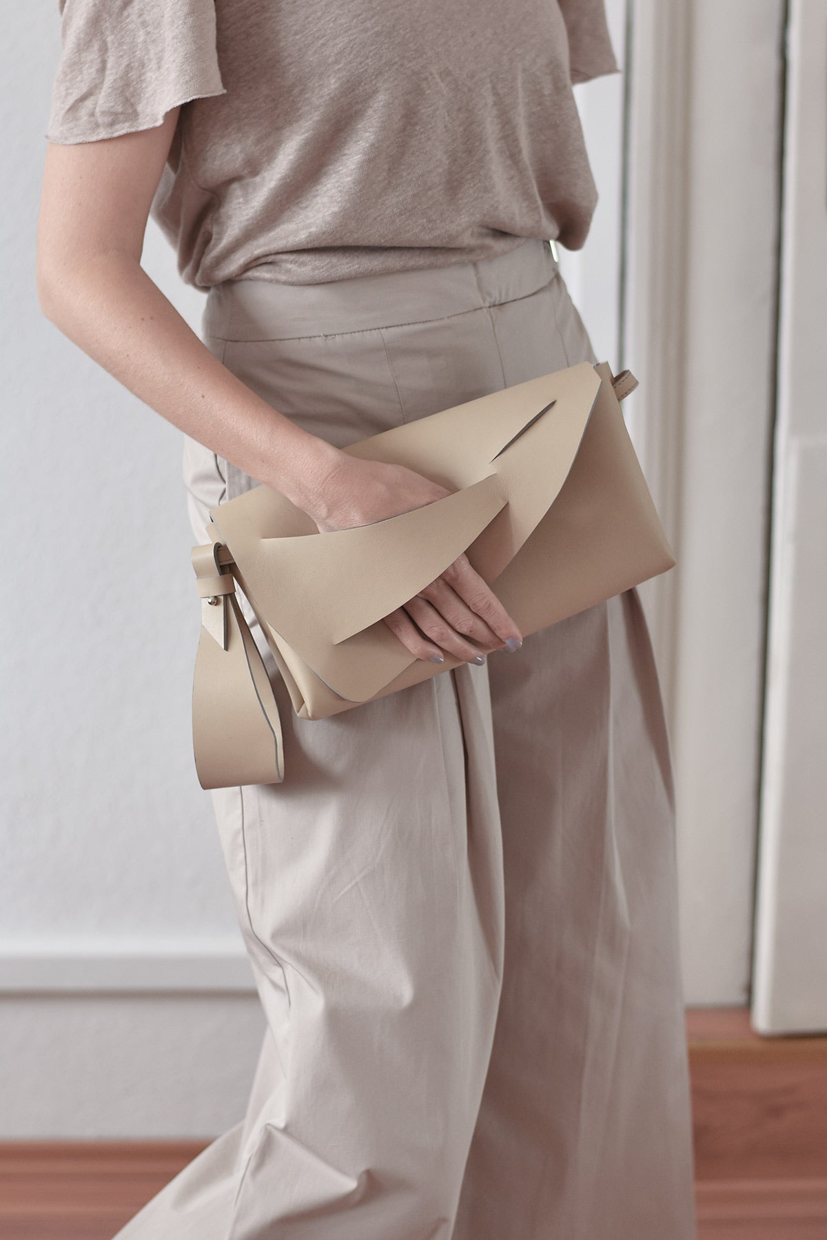 Diagonal Slashed Clutch - Size + Colour Options