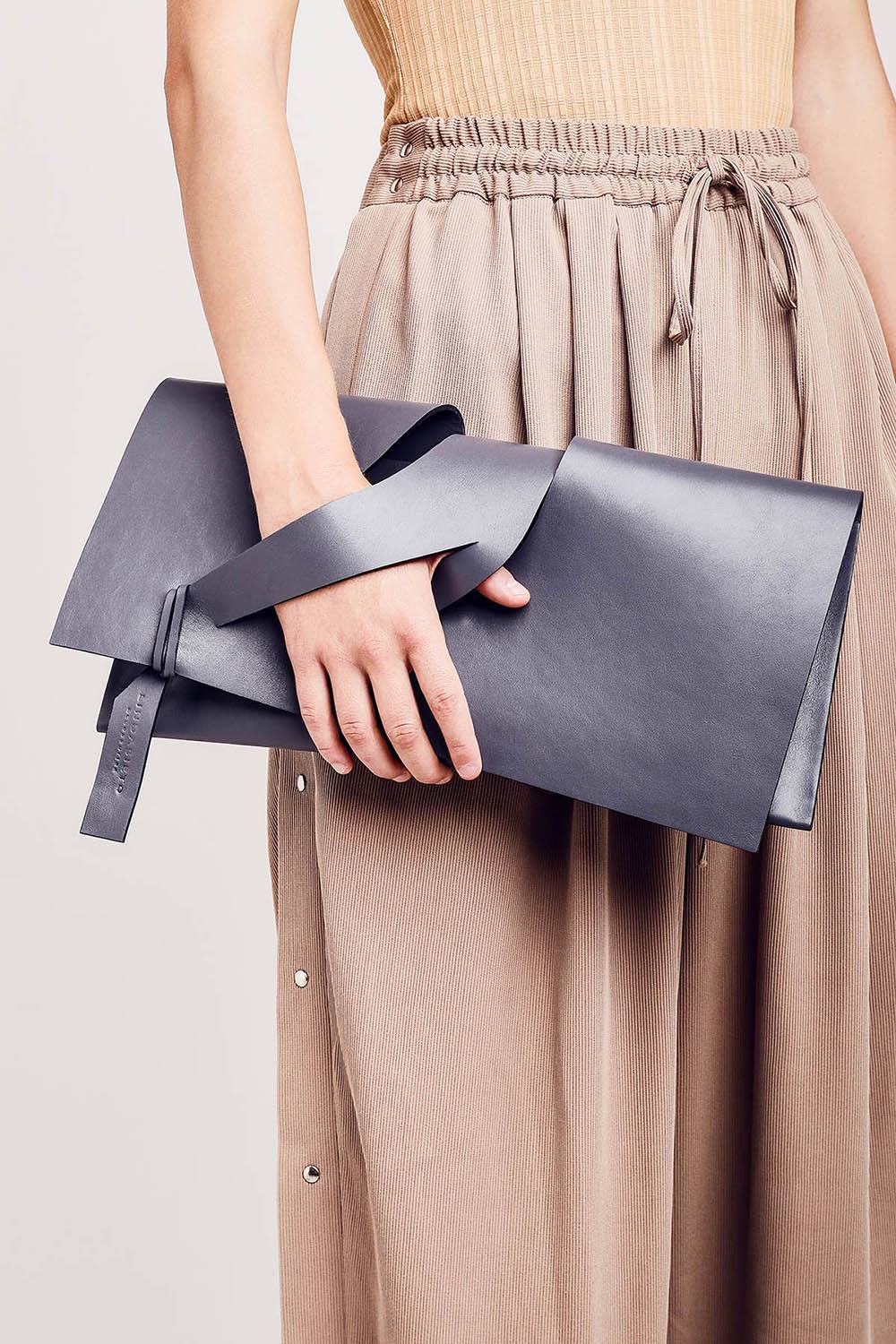 Diagonal Slashed Clutch - Size + Colour Options