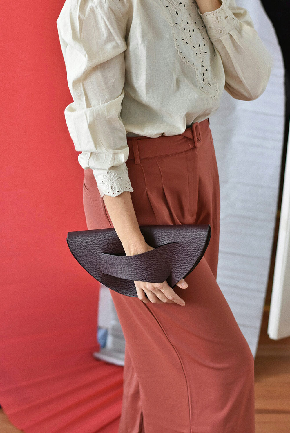 Diagonal Slashed Clutch - Size + Colour Options